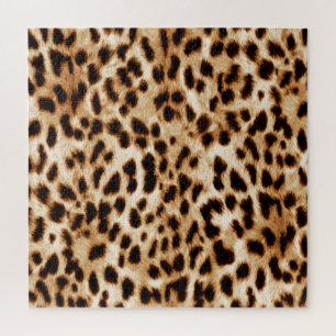 Leopardenhaut, authentisches Wildtiermuster. Puzzle