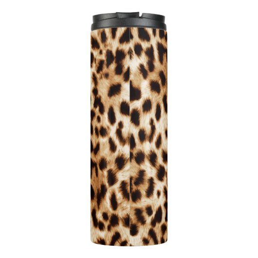 Leopardenhaut, authentisches Wildtiermuster. Thermosbecher (Rückseite)