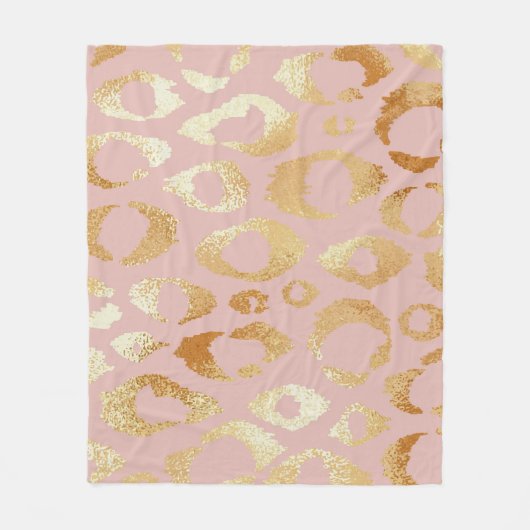 Leopardenhaut, goldene Rose Fleecedecke (Vorderseite)