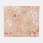 Leopardenhaut, goldene Rose Fleecedecke (Vorderseite (Horizontal))