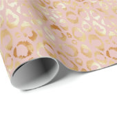 Leopardenhaut, goldene Rose Geschenkpapier (Rolleneckpunkt)