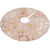 Leopardenhaut, goldene Rose Polyester Weihnachtsbaumdecke (Schrägansicht)