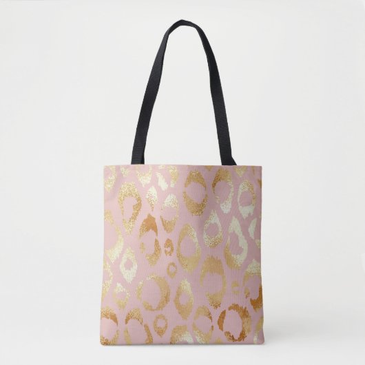 Leopardenhaut, goldene Rose Tasche (Vorderseite)