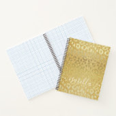 Leopardenhaut in Gold auf Gold-Glitzer Notizblock (Innenseite)