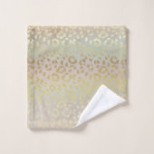 Leopardenhaut in Gold Glitzer auf Regenbogengolden Badhandtuch Set (Waschlappen)