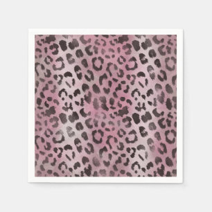 Leopardenhaut in rosa Rose Serviette