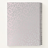 Leopardenhaut in silberem Glitzer auf blütendem Gl Notizblock (Rückseite)