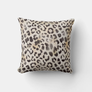 Leopardenhaut in Tangerine Elfenbein Kissen