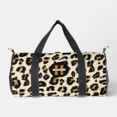 Leopardenhaut, modernes Tiermuster, Monogramm Duffle Bag (Vorderseite)
