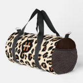 Leopardenhaut, modernes Tiermuster, Monogramm Duffle Bag (Rechte Ecke)