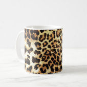 Leopardenhaut, nahtlose Musterkonstruktion. Kaffeetasse (Vorderseite Links)