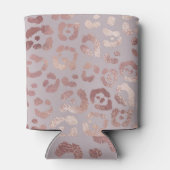 Leopardenhaut: Rose Gold Eleganz. Dosenkühler (Rückseite)