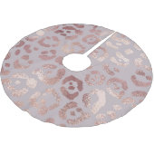 Leopardenhaut: Rose Gold Eleganz. Polyester Weihnachtsbaumdecke (Schrägansicht)