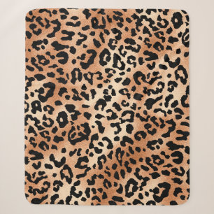 Leopardenhaut. Stilvolles Bluse-Design mit Leopard Sherpadecke