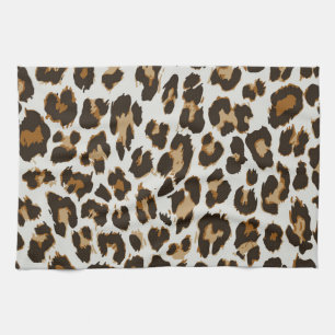 Leopardenhaut: Vintage Nahtlose Textur Geschirrtuch