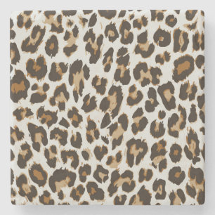 Leopardenhaut: Vintage Nahtlose Textur Steinuntersetzer