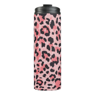 Leopardenhaut: Vintage nahtlose Textur Thermosbecher