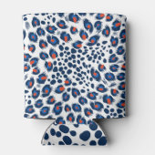 Leopardenhaut: Vintages nahtloses Muster. Dosenkühler (Rückseite)