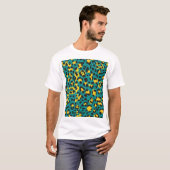 Leopardenhaut: Vintages Texturmuster T-Shirt (Vorne ganz)