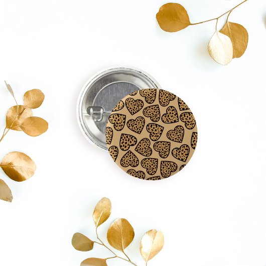 Leopardenherzen Button