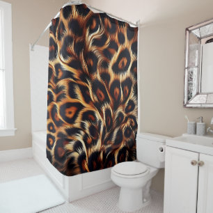 Leopardenkante: Exotischer Flair zur Dusche hinzuf Duschvorhang