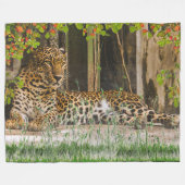 Leopardenkatze (60" x 80") Fleece Blanket (Vorderseite (Horizontal))