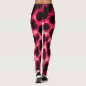 Leopardenleder: Rot-Schwarz-Textur. Leggings (Rückseite)