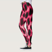 Leopardenleder: Rot-Schwarz-Textur. Leggings (Links)