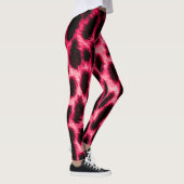 Leopardenleder: Rot-Schwarz-Textur. Leggings (Rechts)