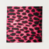 Leopardenleder: Rot-Schwarz-Textur. Wandteppich (Vorderseite (Horizontal))