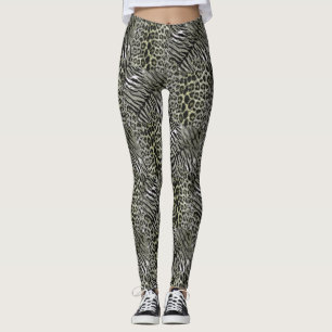 Leopardenlederhaut, trendy, gepunktet gestreifte K Leggings