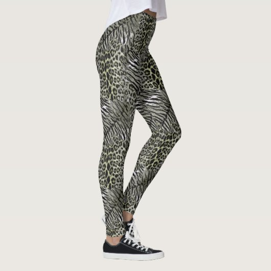 Leopardenlederhaut, trendy, gepunktet gestreifte K Leggings (Rechts)
