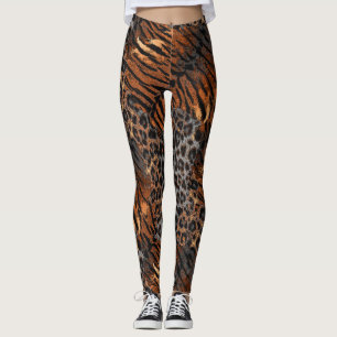 Leopardenlederhaut, trendy, gepunktet gestreifte K Leggings