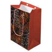 Leopardenledermode Mittlere Geschenktüte (Vorderseite Schrägansicht)