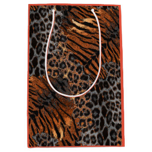 Leopardenledermode Mittlere Geschenktüte