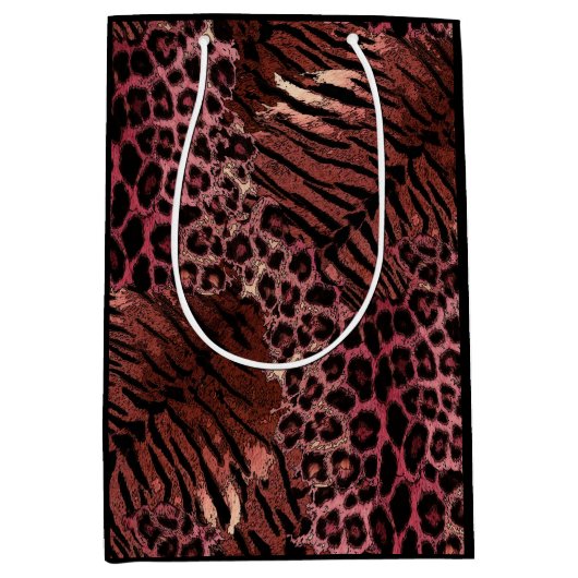 Leopardenledermode Mittlere Geschenktüte (Vorderseite)
