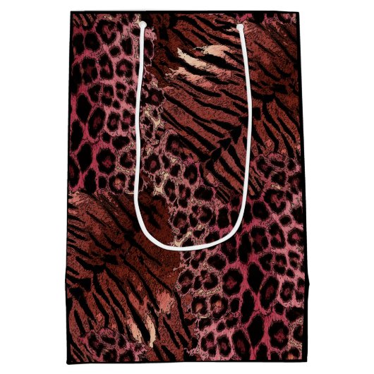 Leopardenledermode Mittlere Geschenktüte (Rückseite)