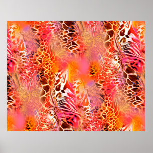 Leopardenleopard, abstrakt, animalisch poster