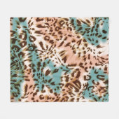 Leopardenmuster-Abbildung, tierischer Ausdruck Fleecedecke (Vorderseite (Horizontal))