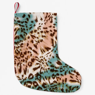 Leopardenmuster-Abbildung, tierischer Ausdruck  Kleiner Weihnachtsstrumpf