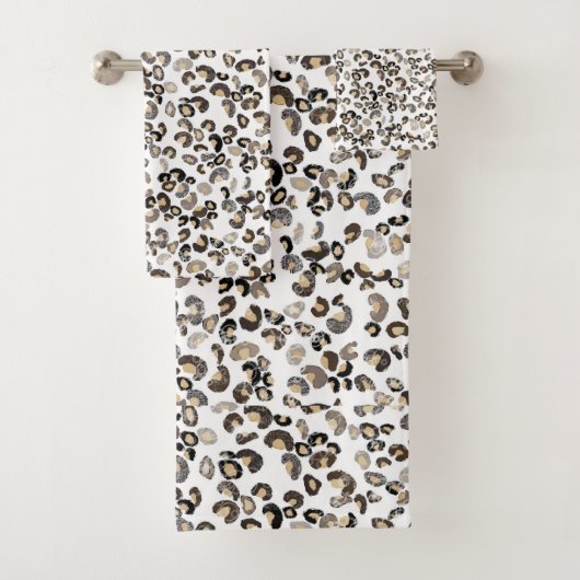 Leopardenmuster Badhandtuch Set (Insitu)