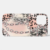 Leopardenmuster, Blume, Kette, Rose Case-Mate iPhone Hülle (Rückseite (Horizontal))