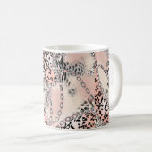 Leopardenmuster, Blume, Kette, Rose Kaffeetasse (VorderseiteRechts)