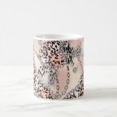 Leopardenmuster, Blume, Kette, Rose Kaffeetasse (Mittel)