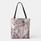 Leopardenmuster, Blume, Kette, Rose Tasche (Rückseite)