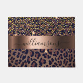 Leopardenmuster, braun, schwarz-bronzefarbene Mono Fußmatte (Vorderseite)