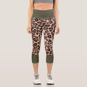 Leopardenmuster Capri Leggings (Vorderseite)