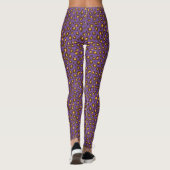 Leopardenmuster gelb braun lila leggings (Rückseite)