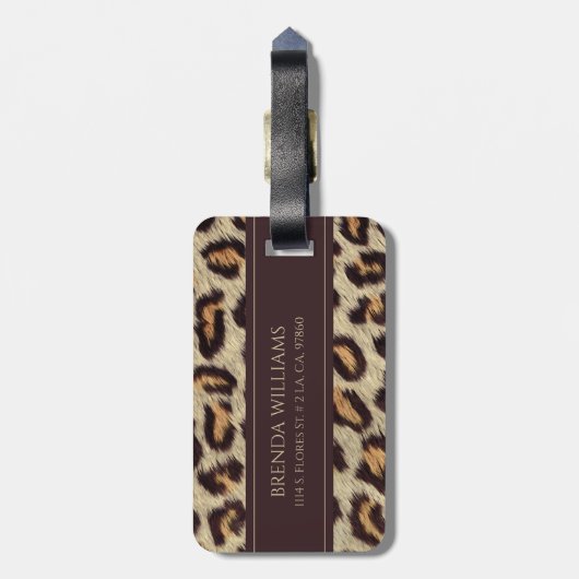 Leopardenmuster Gepäckanhänger (Rückseite vertikal)