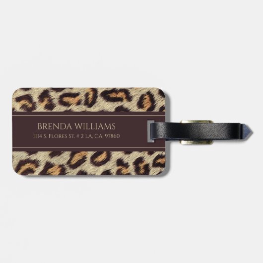 Leopardenmuster Gepäckanhänger (Rückseite horizontal)